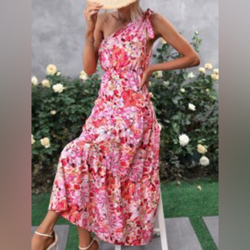 SHEIN Pink Floral Dress